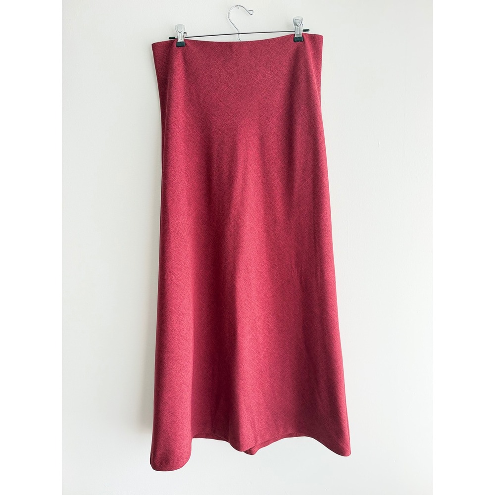 Vintage Odds n Evens Burgundy Red Maxi Skirt High Waisted A-Line Size 5 USA Made